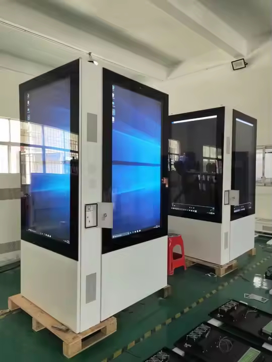 49 55 65 ίντσες υπαίθρια AG AR Glass 4K διπλής όψης ψηφιακή σήμανση με 4G